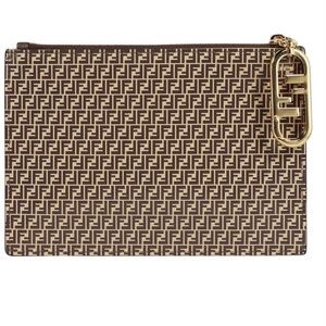 Fendi FF Logo Plaque Zipped mini Clutch Bag
